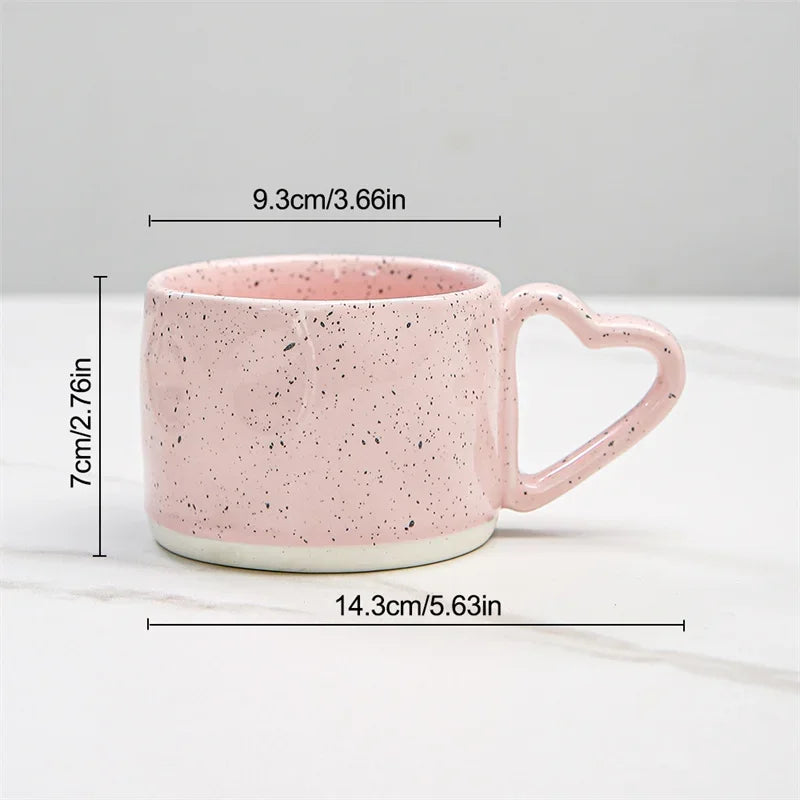Pink Love shape handle Coffee Mug - Image 7