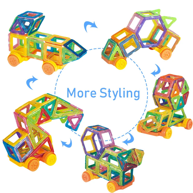 64-184Pcs Kids Magnetic Building Blocks - Image 11