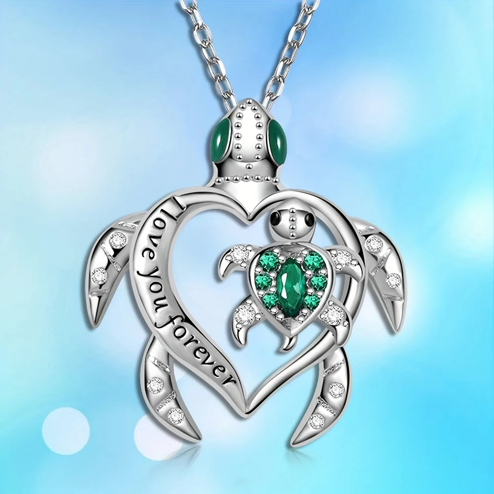 Sea Turtle Love Pendant Necklace - Image 4