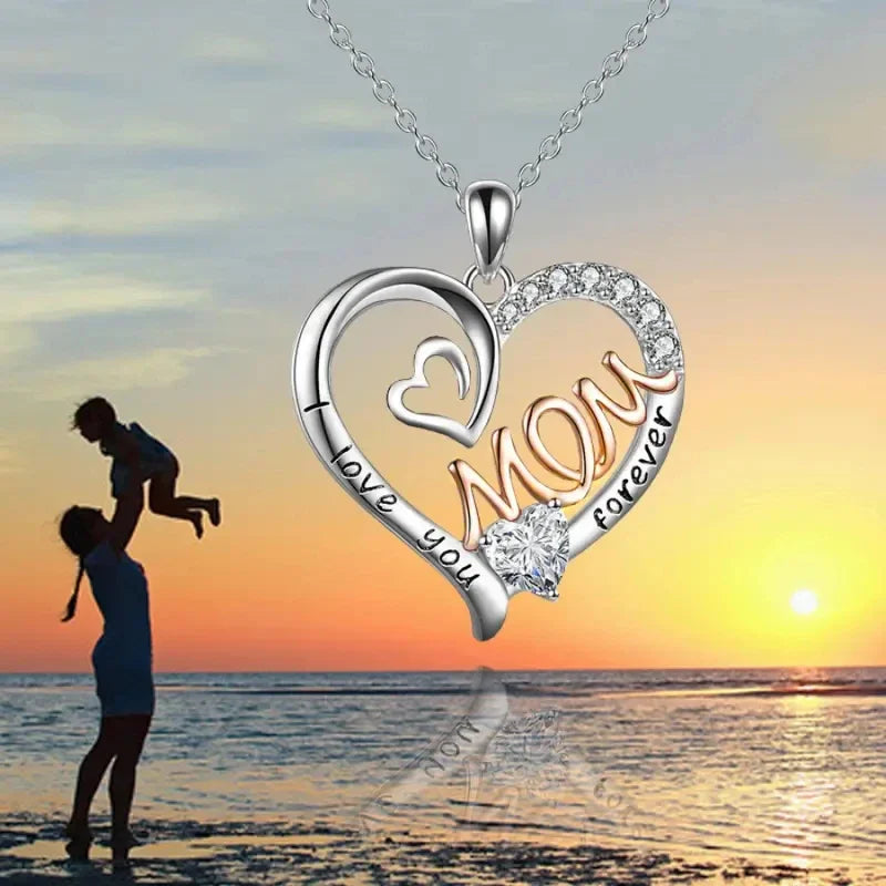 Mom Heart Pendant Necklace - Image 5