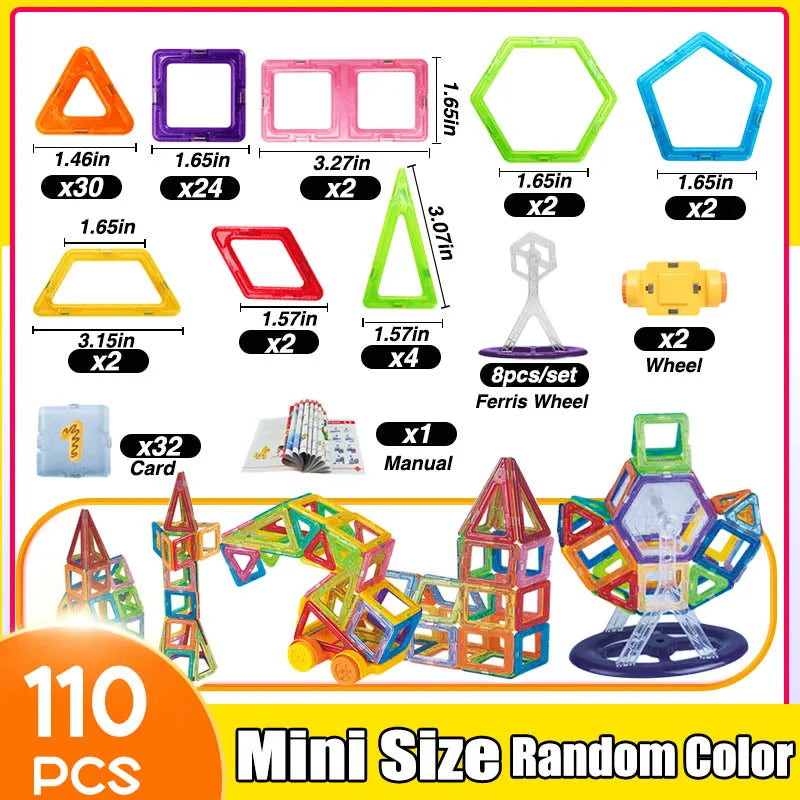 64-184Pcs Kids Magnetic Building Blocks - Image 12