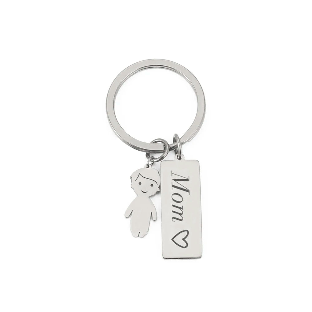 Boy Girl Mom Dad Happiness Family keychain - Image 8