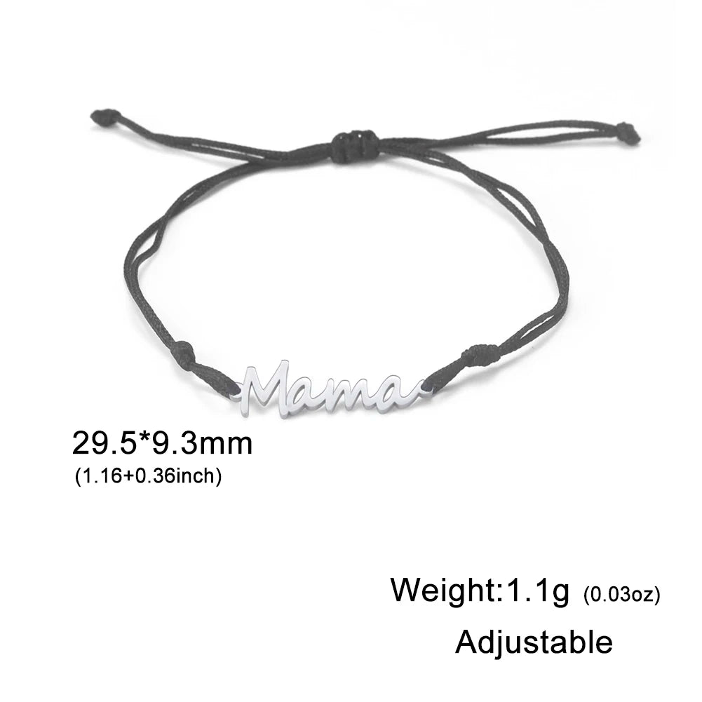 Mom Letter Wax Rope Adjustable Bracelets - Image 8