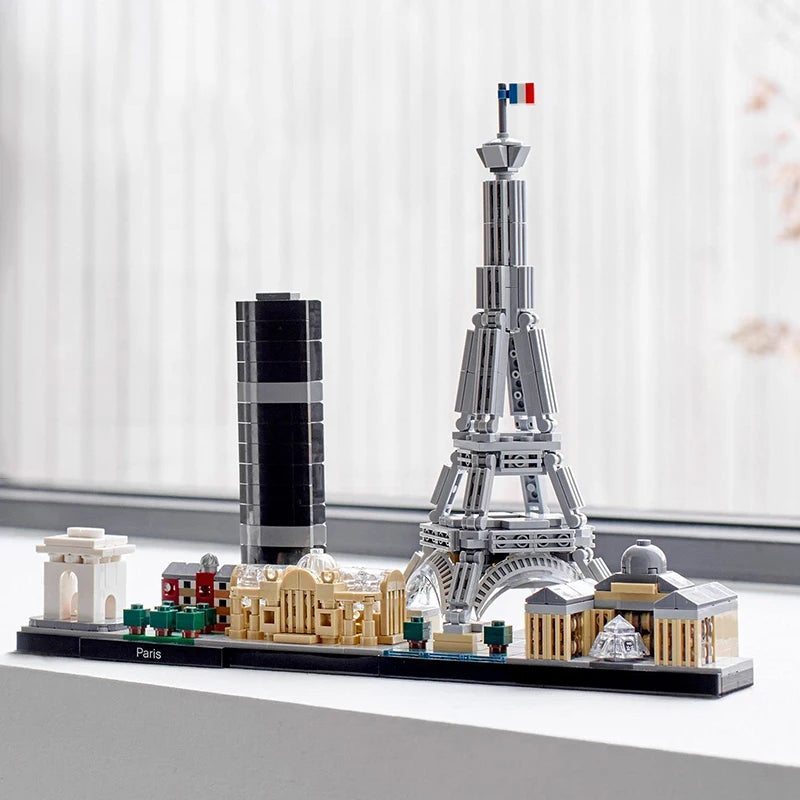 694PCS Arc De Triomphe Eiffel Tower Architecture Pairs Building Blocks - Image 3
