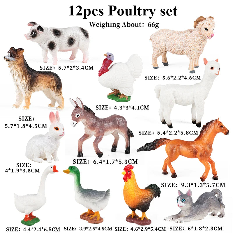 Montessori Miniature Lion Shark Horse Dinosaur Animals Model Set Action Figures - Image 29