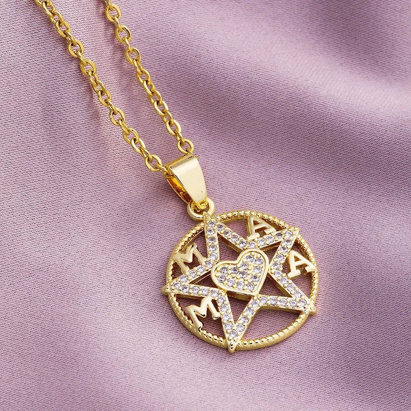 Mama Letter Pendant Necklace - Image 6
