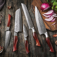 The Virgin Rose  Hand Forged 67 Layers Damascus Steel 5-Piece Set
