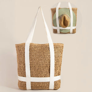 Lola Straw Braided Hat Carrier Tote Bag - withlovefrankirescue