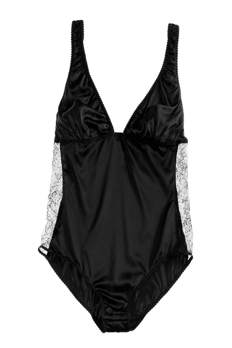 Charmante silk and French lace bodysuit - Myriam Girard