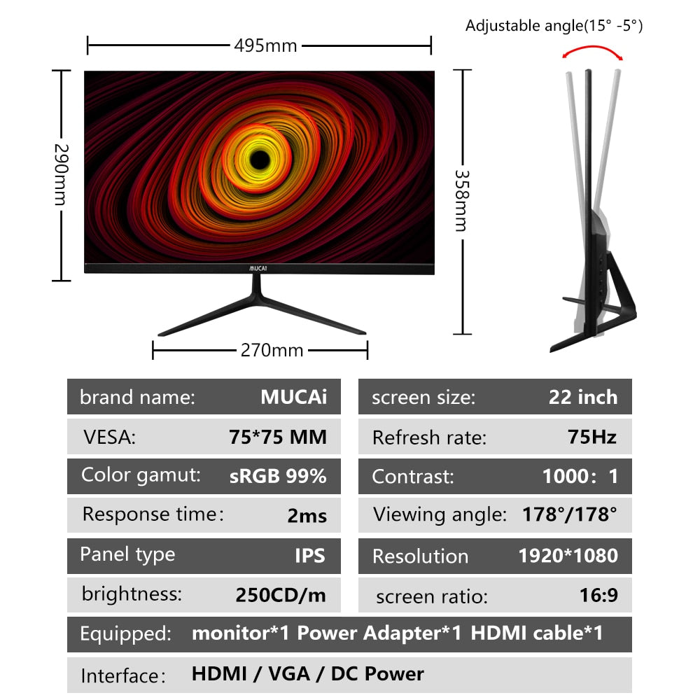 22 inch monitor staples