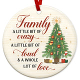 Christmas Ornaments Gifts for Family - Christmas Family Decor Gifts for Mom, Dad, Daughter, Son, Husband and Wife, Grandma, Grandpa Gift Ideas - Christmas Tree Decoration Ceramic Ornament