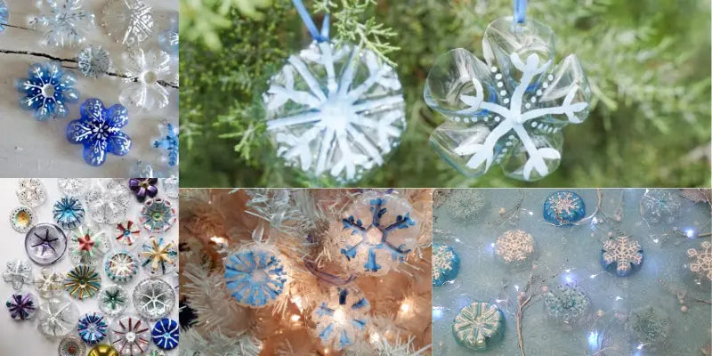 Snowflakes from Plastic Bottle Bottoms