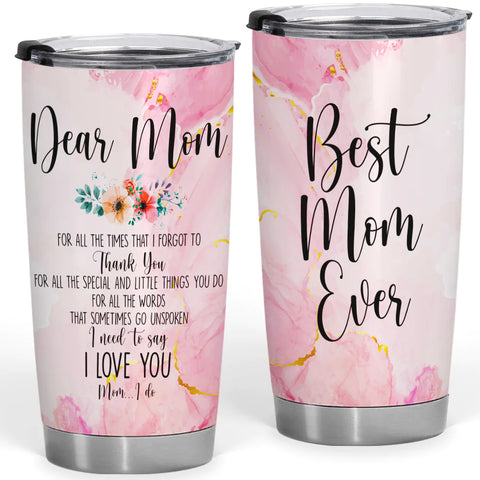 Best Mom Ever Printed 20oz Tumbler Pink