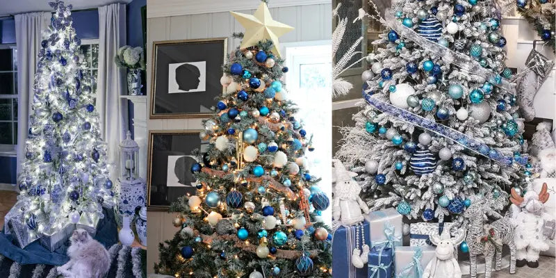 Blue and White Christmas Tree