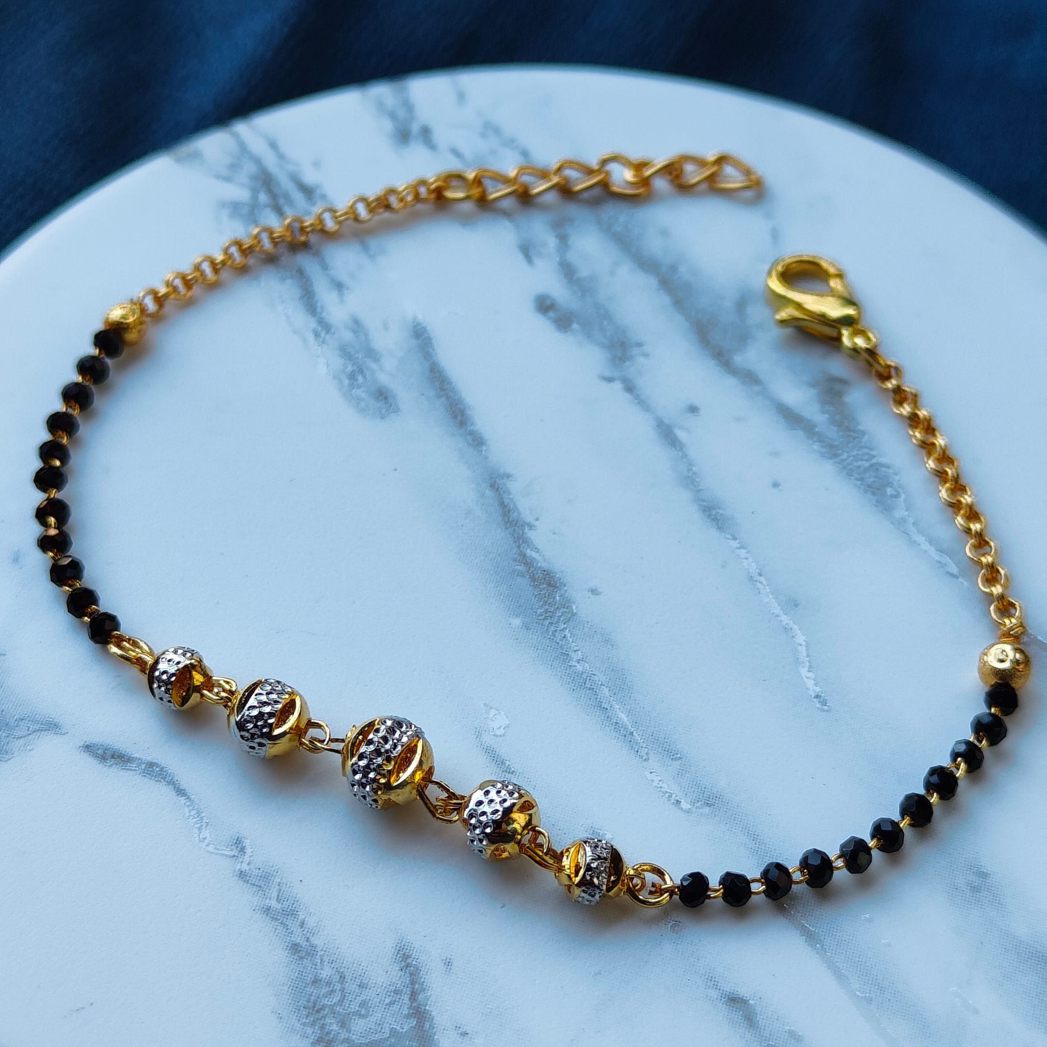 Retailer of 22kt/ 916 gold fancy festival mangalsutra bracelet for ladies |  Jewelxy - 161406