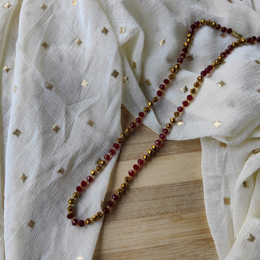 Red Gold Handmade Freshwater Bohemian Necklace