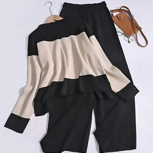 O-Neck Knitted Free Size Long Sleeve Casual Women's Co-ord Set