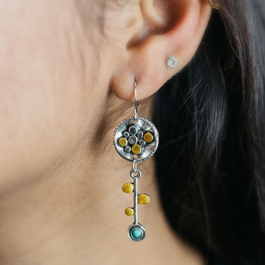 Ethnic Leaf Drop Earrings