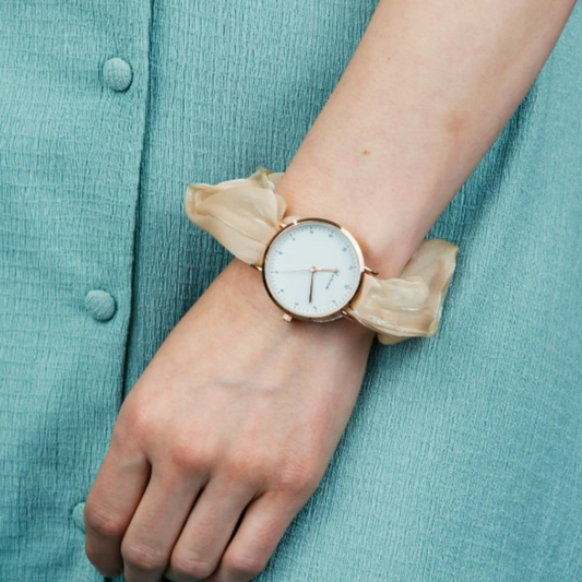 Pink Handmade Colour Women Elastic Strap Bracelet Wristwatch