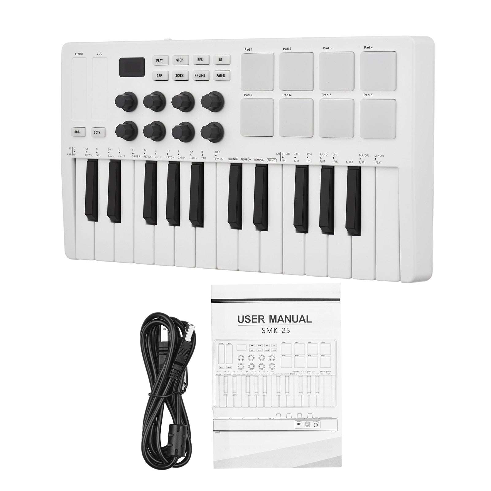M-VAVE MIDI 25-Key USB MIDI Keyboard With Backli – Producer Central by PASHINN