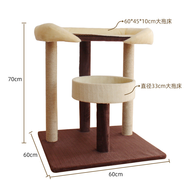 Cat climbing cat scratching post