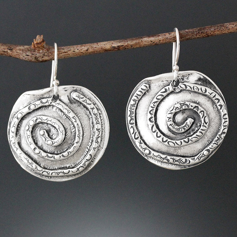 Sherry Tinsman Textured Spiral Earrings