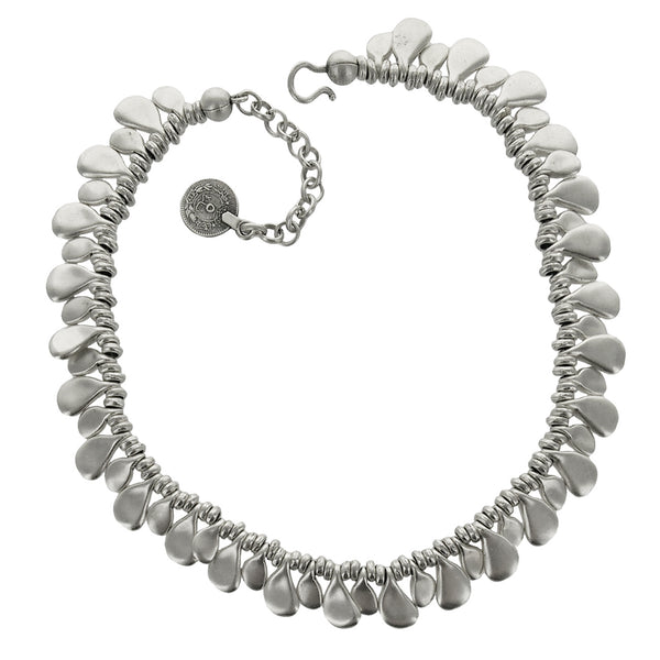 Mixed Organic Silver Droplets Necklace – Sheva