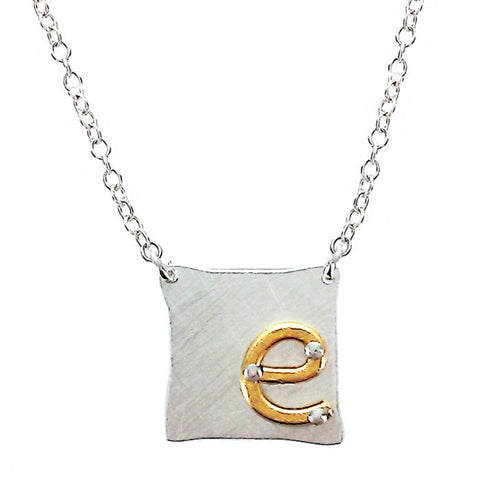 Zina Kao Riveted Initial Necklaces Gold On Silver