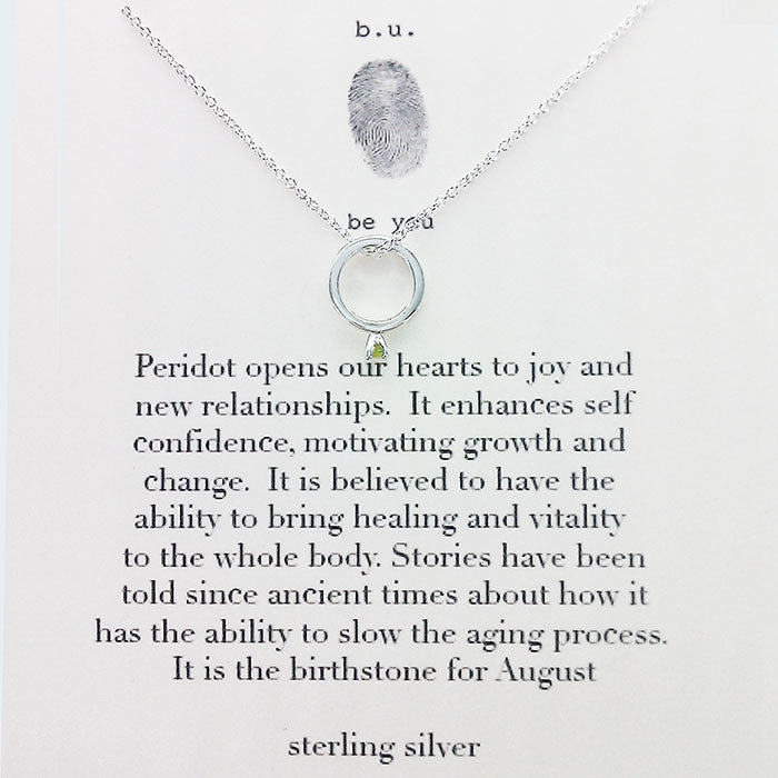 b.u. August Birthstone Peridot & Sterling Necklace – Sheva