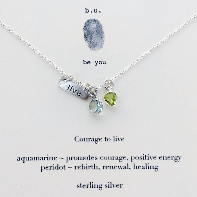 b.u. Courage To Live Necklace With Meaningful Gemstones – Sheva
