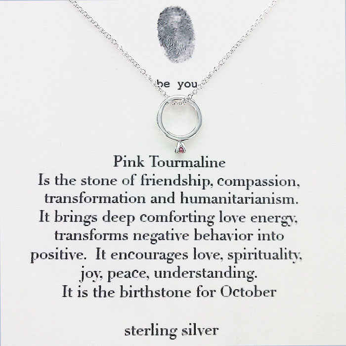 b.u. October Birthstone Pink Tourmaline Necklace – Sheva Jewelry