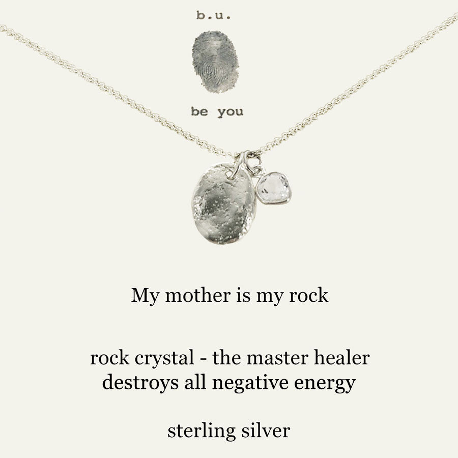 b.u. My Mother My Rock Sterling Gemstone Charm Necklace – Sheva Jewelry