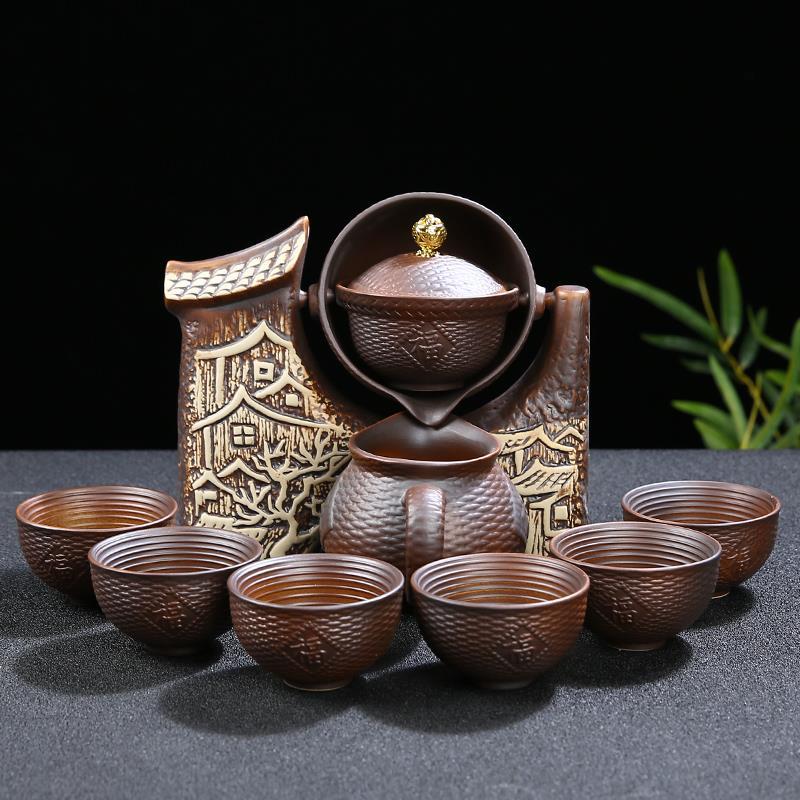 Moon Ceramic Tea Set Rotating Tea Maker For Home And Office - Temu