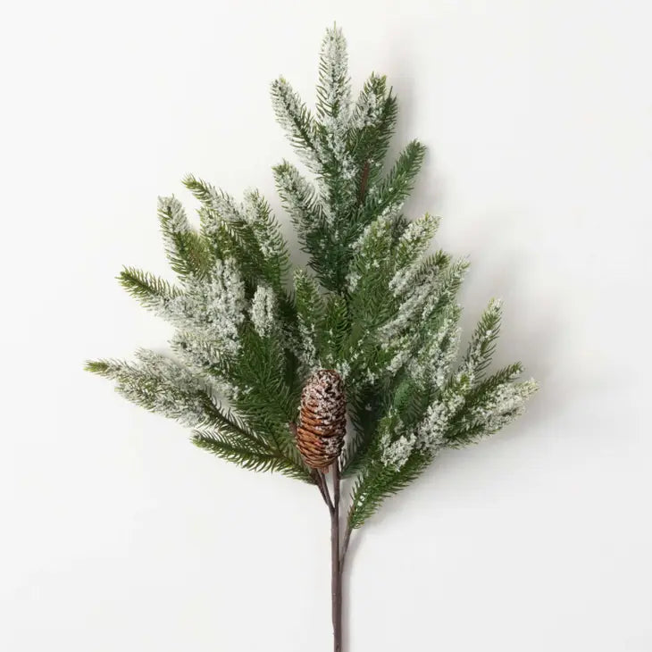 Frosted Pine & Pinecone 30" Spray
