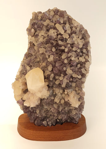 amethyst with calcite crystal specimen