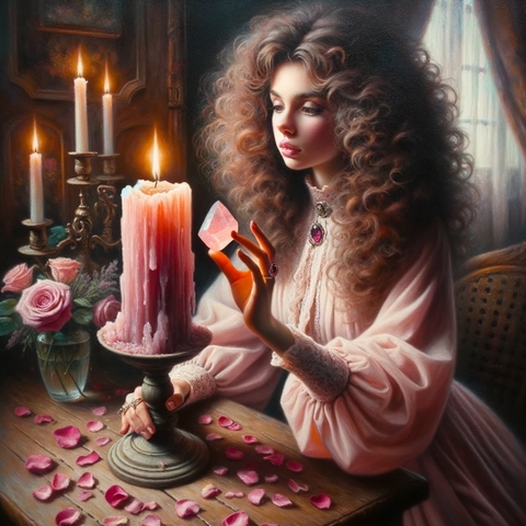 a witch performing a ritual magic love spell