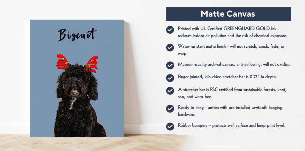 Hapilys Custom Dog Print, Personalized Dog Portrait from Photo, Dog lover gift, Painting Digital, Custom Minimalist Dog Matte Canvas
