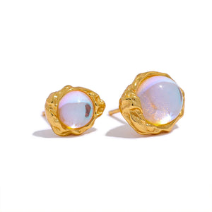 14K Gold Plated Sterling Silver Moonstone Earrings - Vie Sauvage