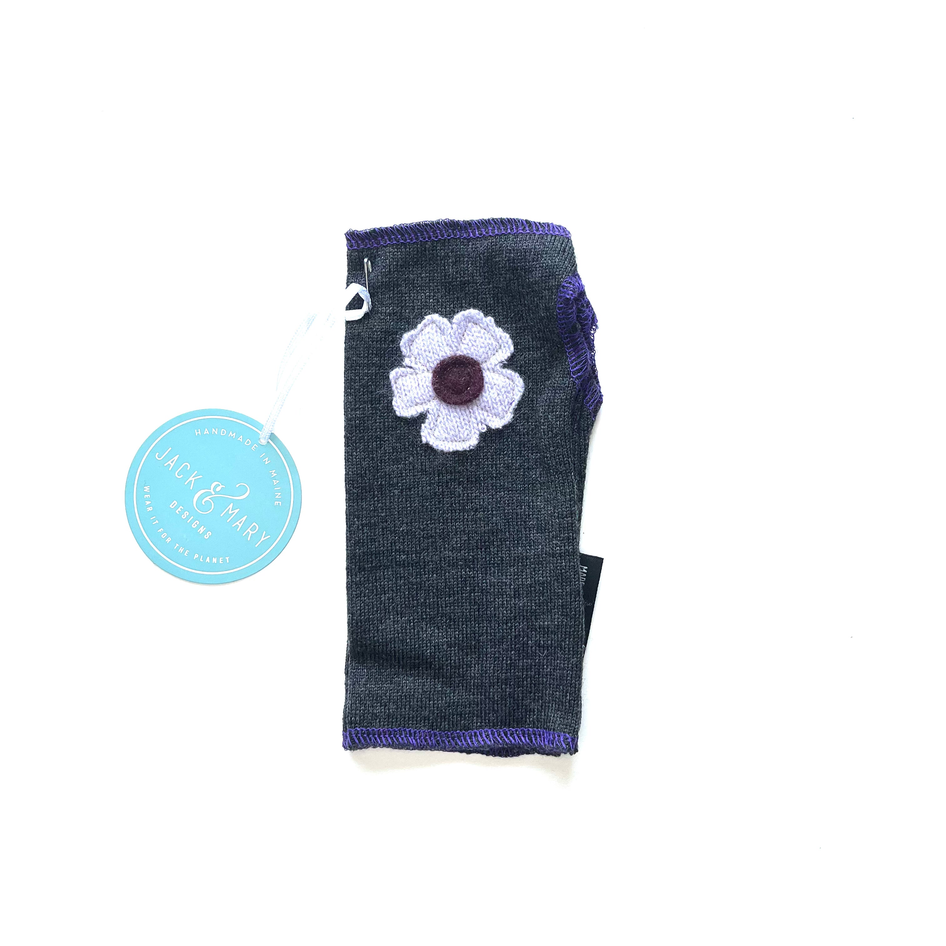 Fingerless Mittens Short, Grey Merino Wool | 178