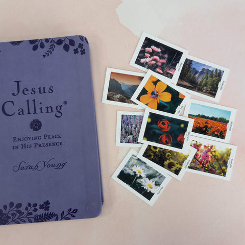 Jesus Calling book with stack of Pop Open Cards