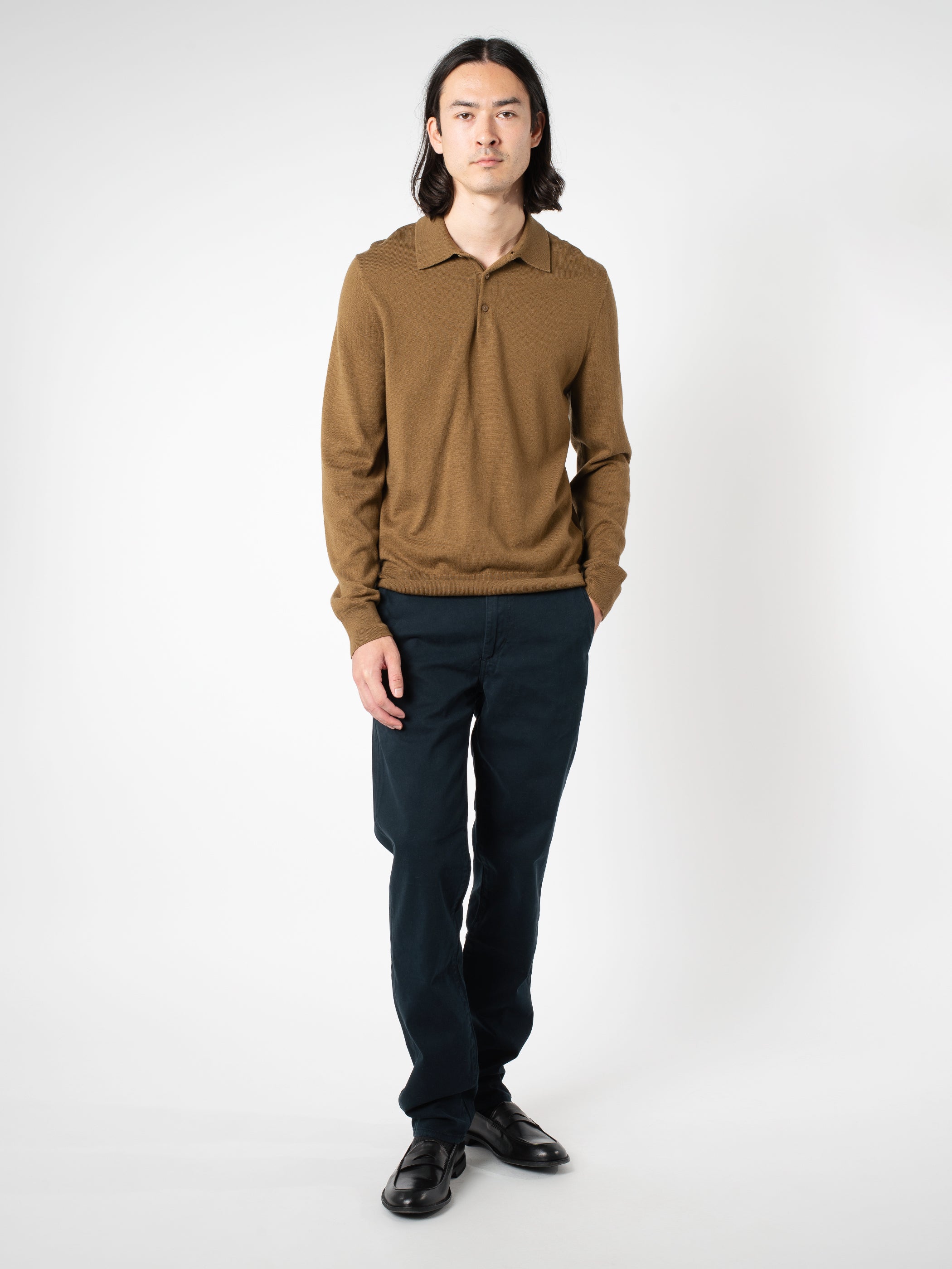 Raffi LINEA UOMO Merino Wool Knit Polo Seater M Gray – 日本然リトテ