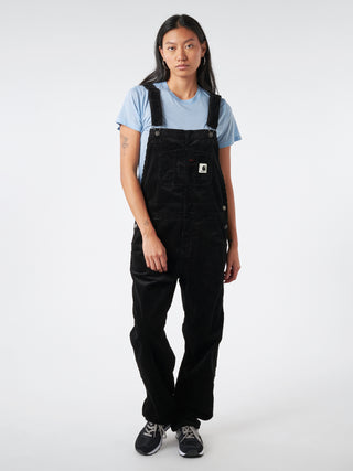 NWT Carhartt WIP Hudson W' Bib Overall Women Sz MEDIUM Stretch Dark Navy  Rinsed