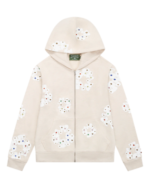 DENIM TEARS RHINESTONE COTTON WREATH THERMAL ZIP HOODIE - Hi Level