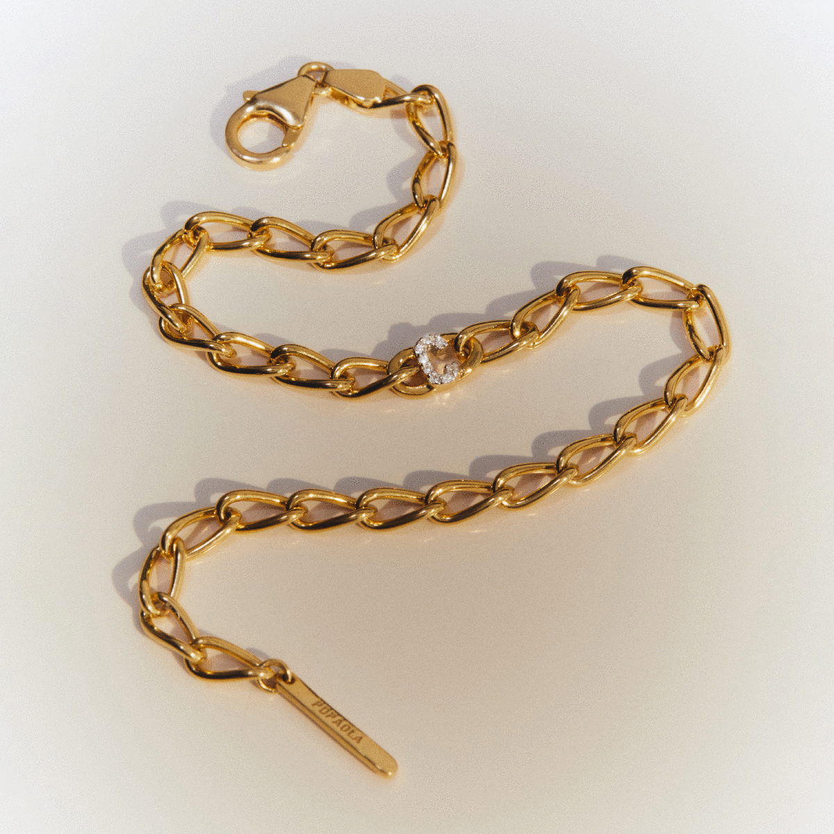 Letter H Bracelet in 14k Gold