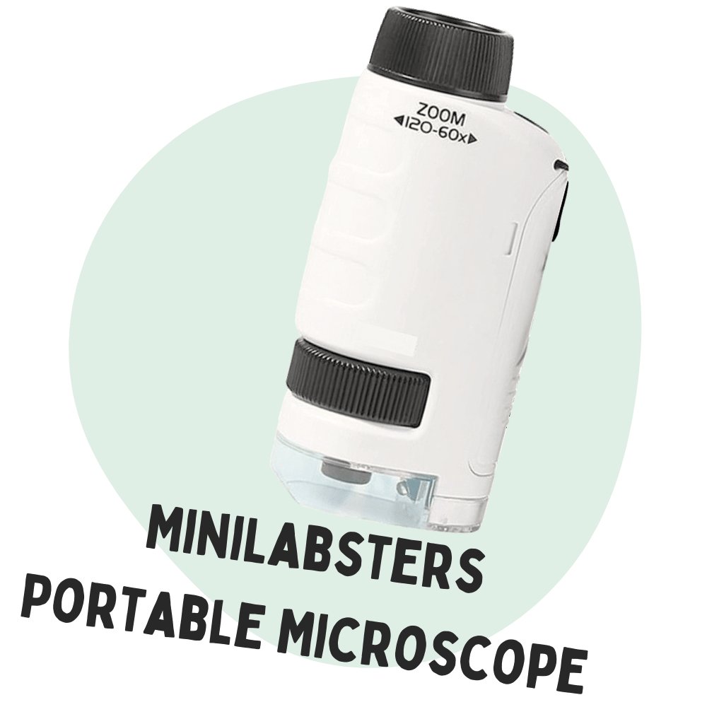  Mini Scope for Kids, Mini Scope Portable Microscope for Kids,  Minilabsters Miniscope Kids, Handheld Microscope 60x-120x with LED for  Scientific Experiments, with 12 Specimens (Blue) : Toys & Games