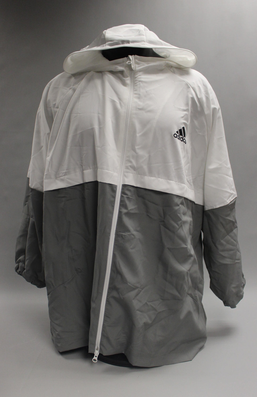 grey and white adidas jacket