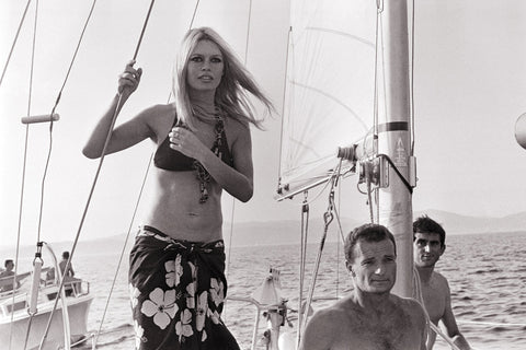 Brigette Bardot on a sailboat