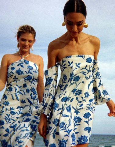 Blue and white dresses