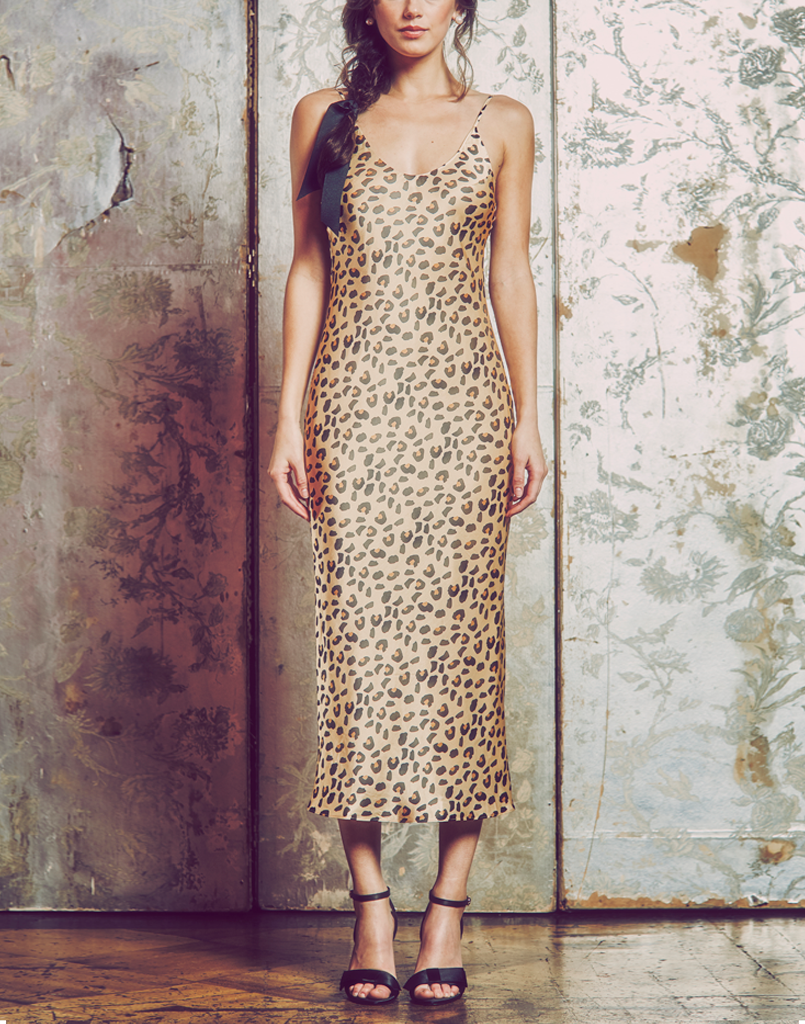 cheetah slip dress