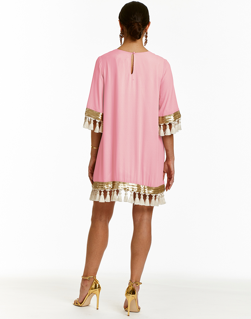 pink tassel dress